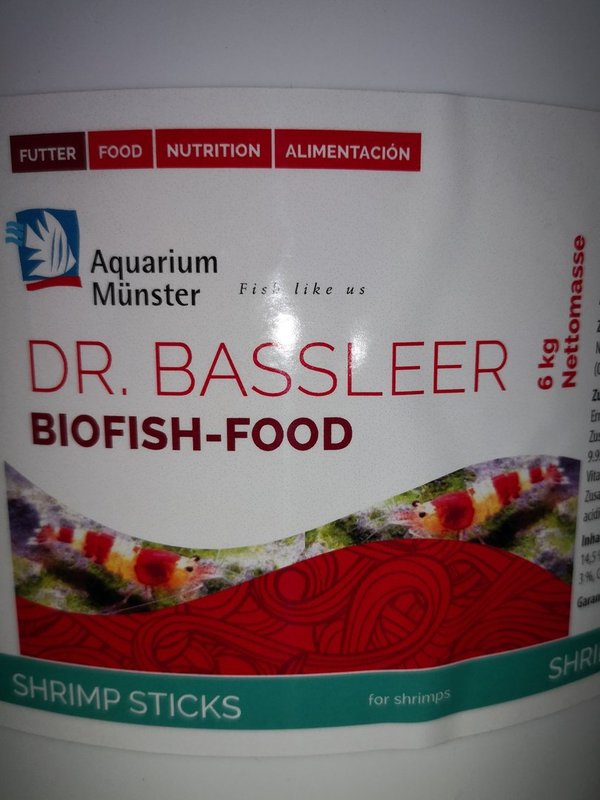 DR BASSLEER BIOFISH FOOD SHRIMP STICKS NOURRITURE CREVETTES EAU DOUCE